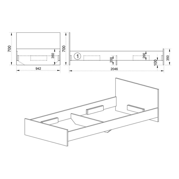 SINGLE BED IRIM CITY 2006 FOR MATTRESS 90X200 CM.