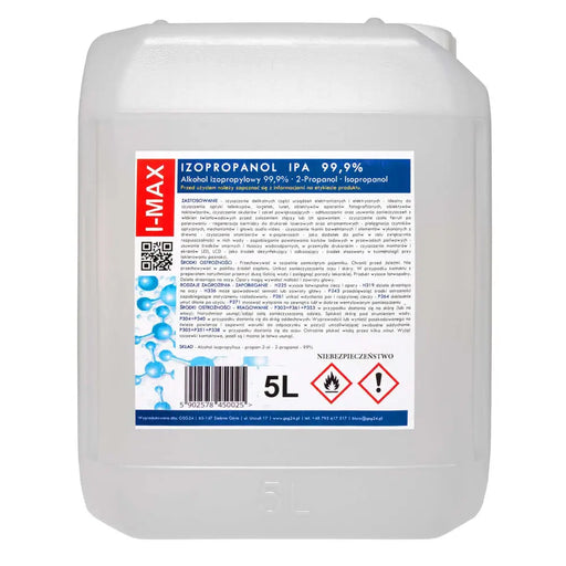 Isopropyl alcohol Isopropanol IPA I-MAX 99.9% 5L - Hardware cleaners<<<HurtelXML