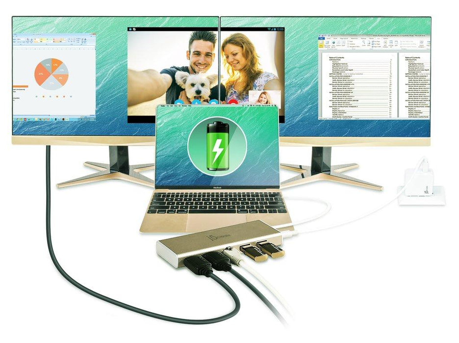 Docking station j5 create JCD381, USB-C, 2x HDMI, USB 3.1, PD 2.0, LAN