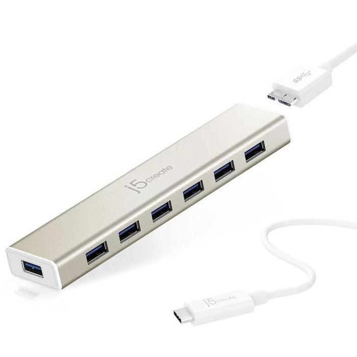 Hub 7-port J5 Create USB-C JCH377, USB 3.0, 1:7, White