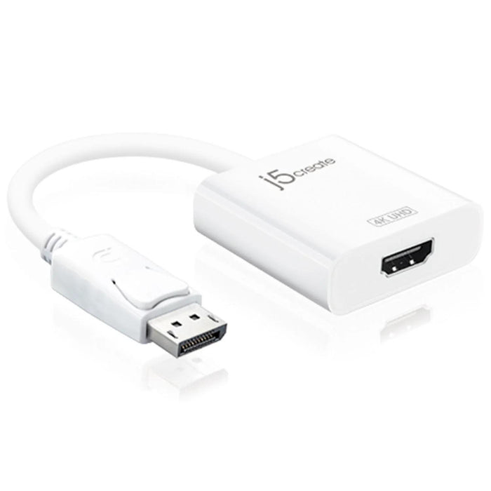 Adapter j5create JDA158, DisplayPort male - HDMI female, 4K, White