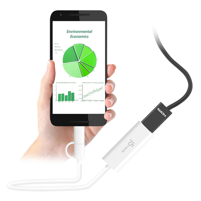 Video adapter j5create JUA165C, For Android, USB-C/USB-B male - HDMI female, White