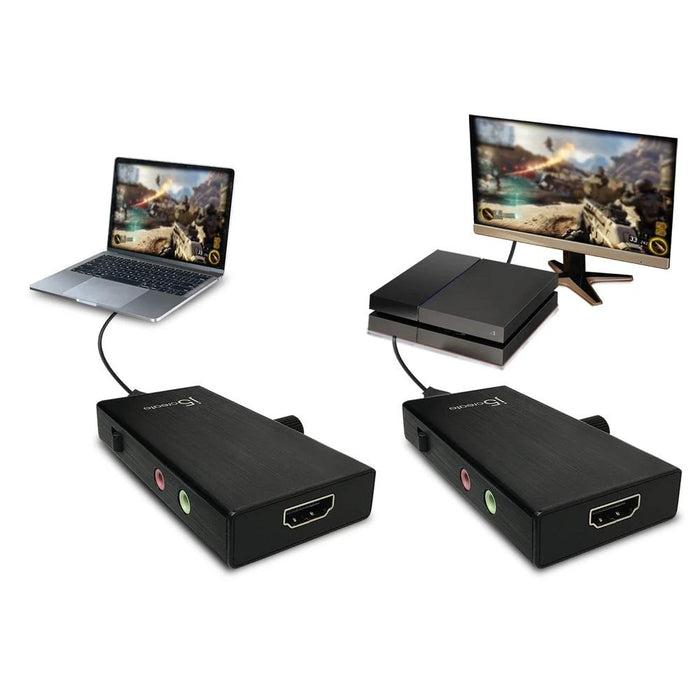 Capture adapter j5 create JVA02, HDMI to USB-C, PD, Black