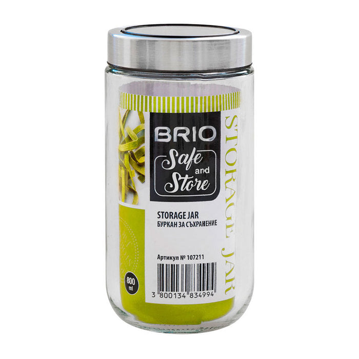 JAR WITH TRANSPARENT LID 800ML 9X9X18CM BRIO STORAGE JAR - Буркани и продукти за консервиране<<<Домашни