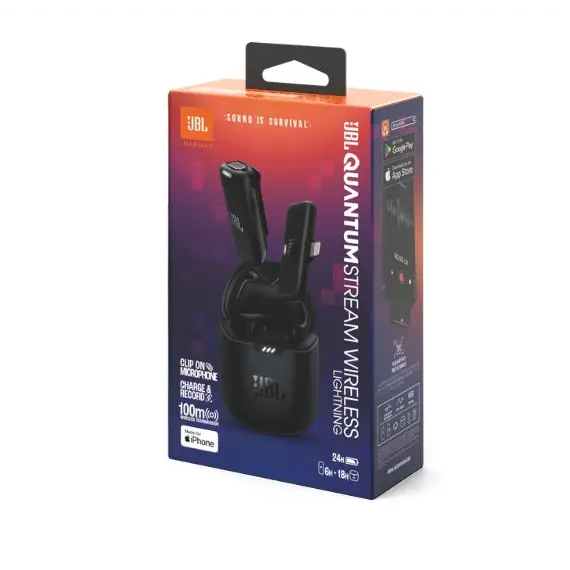 JBL QUANTUM Stream Wireless Lightning - Wearable wireless streaming microphone for lighting connection