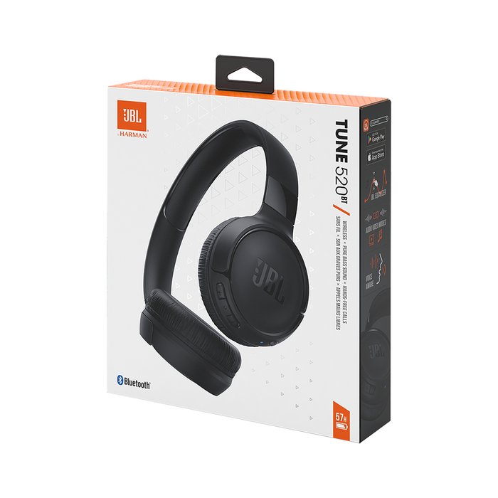 JBL Tune 520BT wireless on-ear Bluetooth 5.3 headphones - black