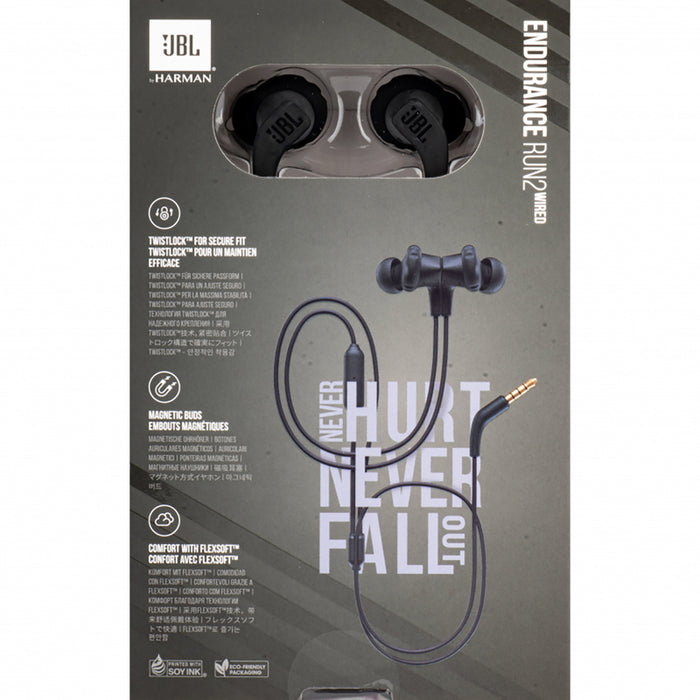 JBL Endurance Run 2 Waterproof Wired Headphones - Black