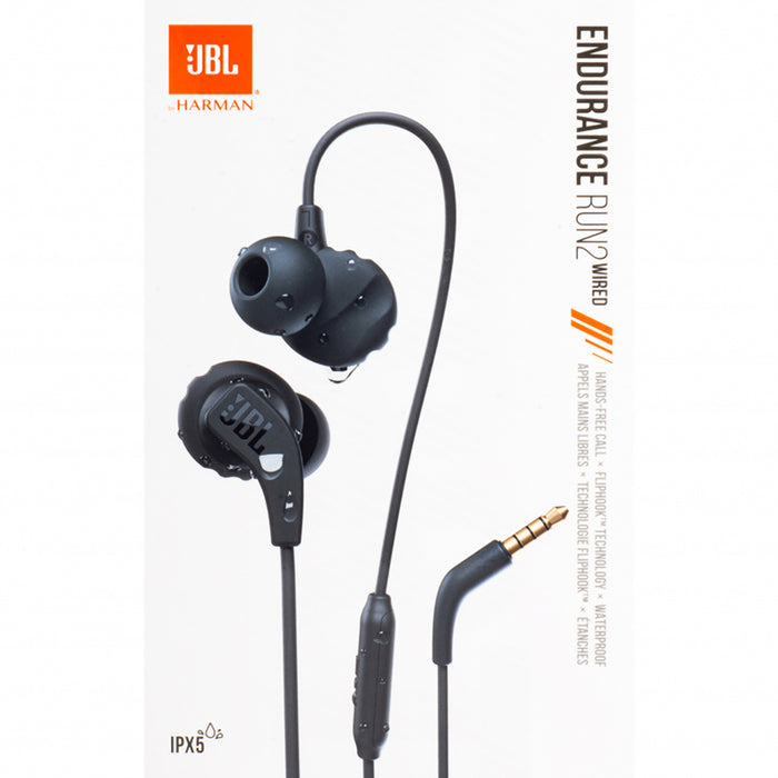 JBL Endurance Run 2 Waterproof Wired Headphones - Black