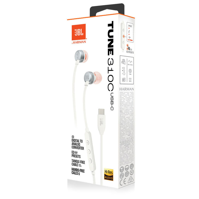 JBL Tune 310C In-Ear USB-C Headphones White