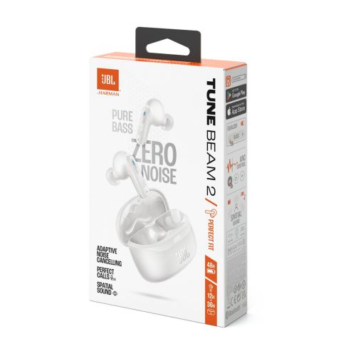 JBL Tune Beam 2 TWS Bluetooth Wireless In-Ear Earbuds White EU