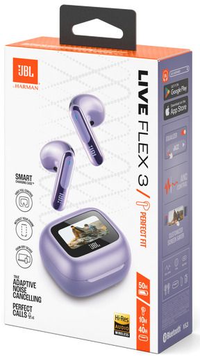 Bluetooth headphones-plugs JBL Live Flex 3 - Purple
