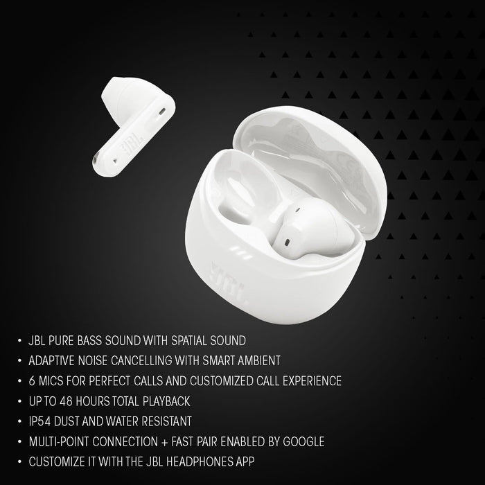 JBL Tune Flex 2 TWS Bluetooth Wireless In-Ear Earbuds White EU