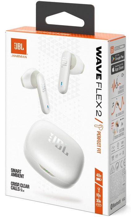 JBL Wave Flex 2 TWS Bluetooth Wireless In-Ear Earbuds White EU