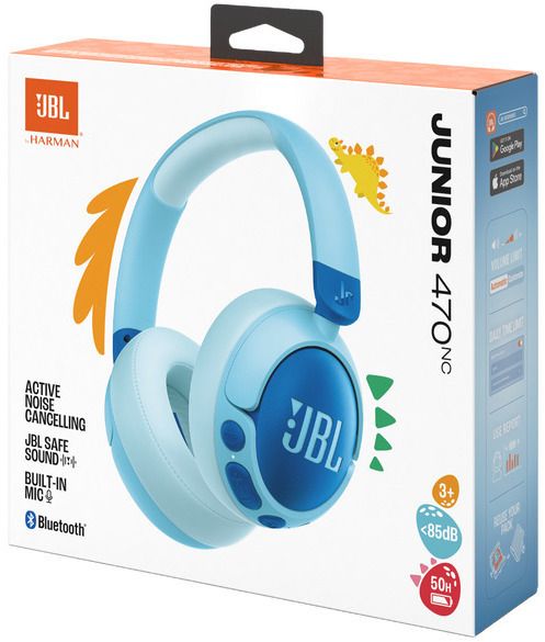 JBL JR470NC Bluetooth Wireless On-Ear Headphones for Kids Blue EU