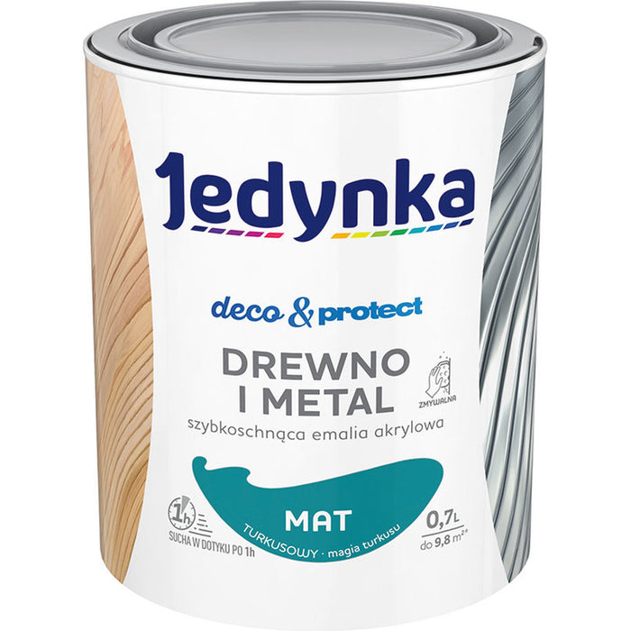 FAST DRYING ACRYLIC ENAMEL LACQUER TURQUOISE MATT 700 ML JEDYNKA