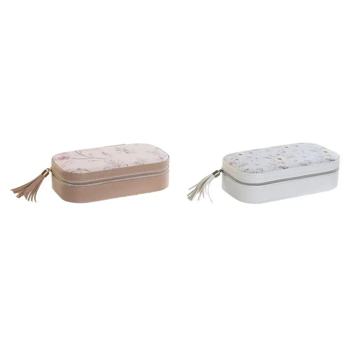 Jewelry box DKD Home Decor Blue Grey Camel Light Pink Polyurethane Mirror 18,5 x 10 x 5 cm (2 Units) - Декорация и
