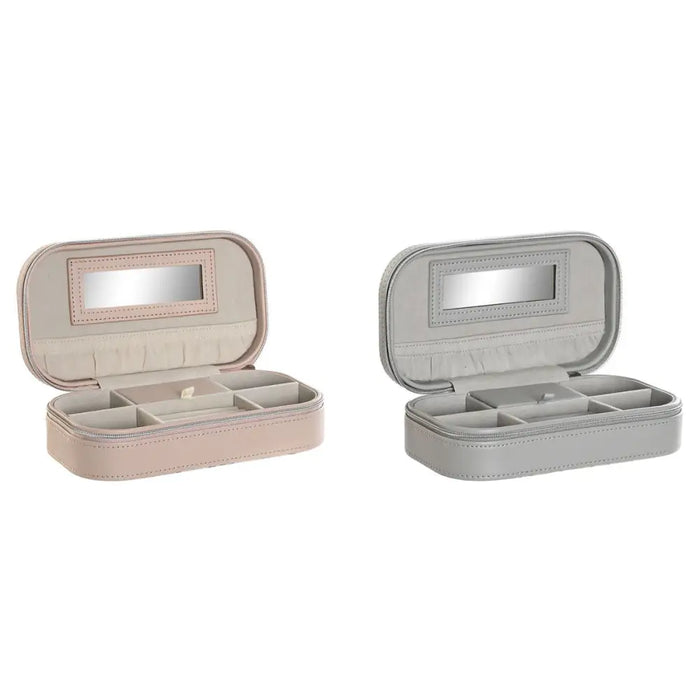 Jewelry box DKD Home Decor White Grey Lilac Light Pink Polyurethane Mirror 18,5 x 10 x 5 cm (2 Units) - Декорация и