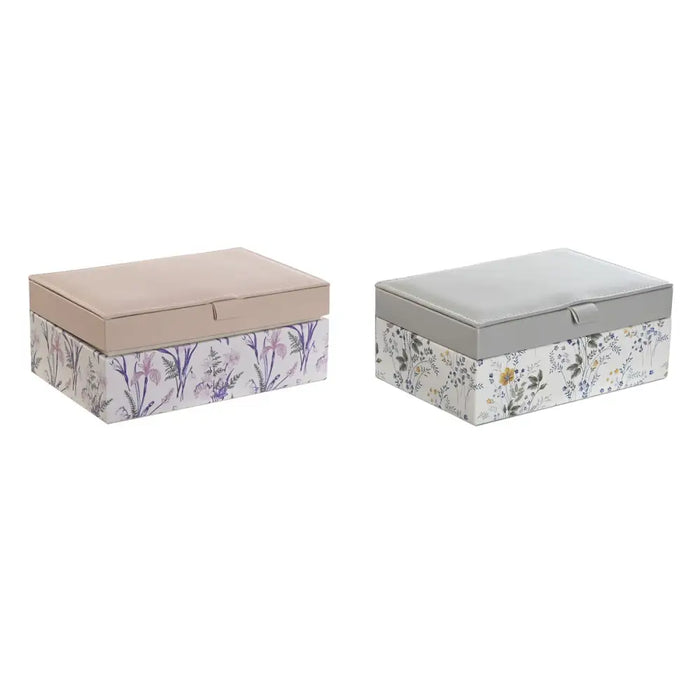 Jewelry box DKD Home Decor White Grey Lilac Polyurethane 18 x 12,5 x 7,5 cm (2 Units) - Декорация и Осветление<<<Дом
