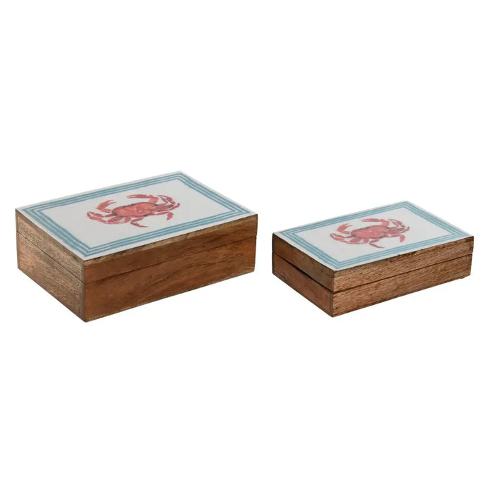Jewelry box Home ESPRIT Multicolour Mango wood 25 x 17,5 x 8 cm (2 Units) - Декорация и Осветление<<<Дом