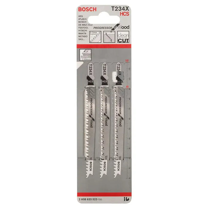 JIG SAW KNIFE 3 PCS BOSCH T234 X - Ножове за прободни триони<<<Консумативи за електроинструменти<<<Инструменти и
