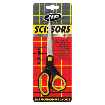 SCISSORS WITH RUBBER HANDLE 20 CM JIP S003020