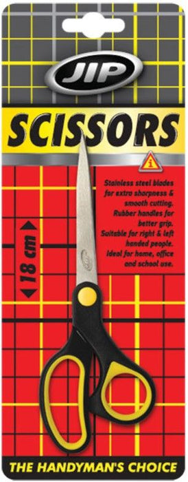 SCISSORS WITH RUBBER HANDLE 18 CM JIP S003030