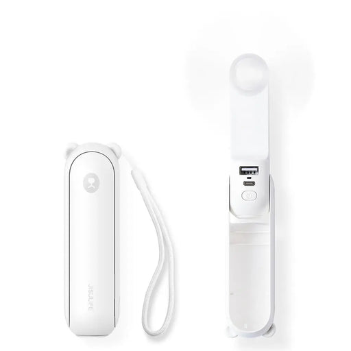 Jisulife Handheld Fan Life8 Mini Portable USB Fan with 2000mAh Power Bank and Flashlight - White - Household
