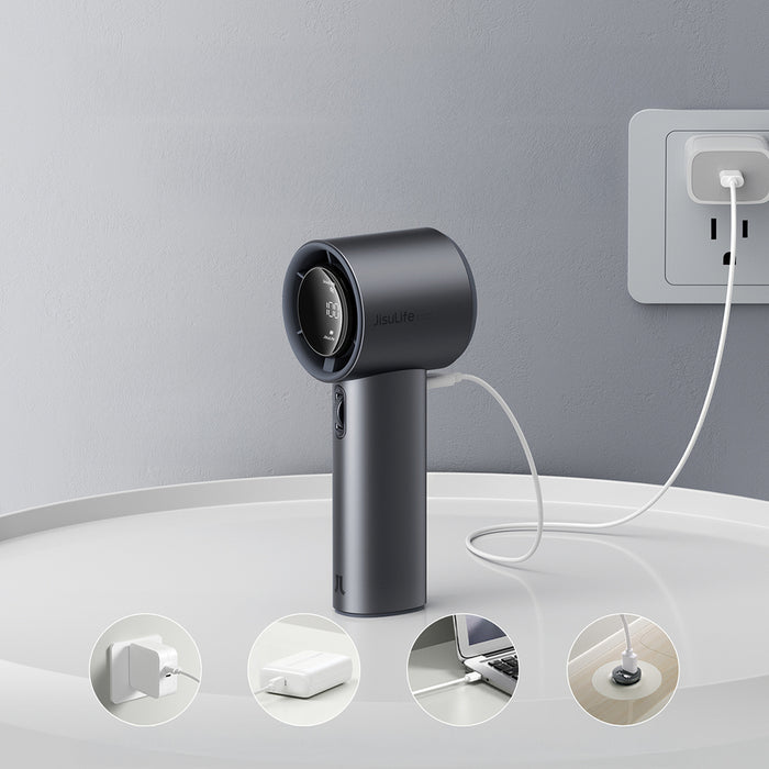 Jisulife Handheld Fan Pro1 S 5000mAh FA53PRO Mini Blower Portable USB Metal Fan - Dark Gray