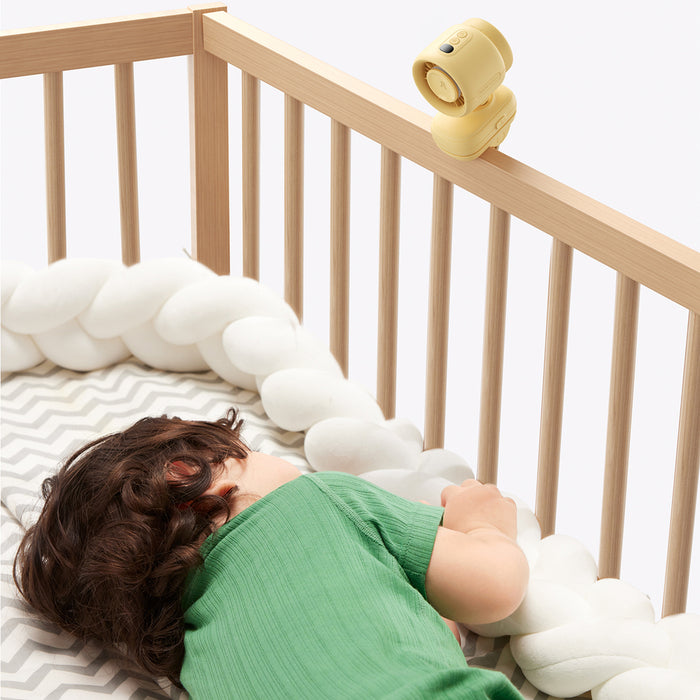 Jisulife Stroller Fan 4 5000mAh Mini Fan for Stroller with Metal Clip - Yellow