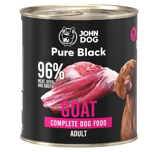 JOHN DOG Pure Black Mono Goat meat - wet dog food - 800g