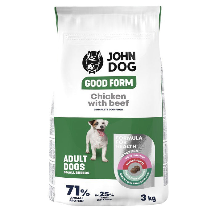 JOHN DOG Good Form Small breeds Chicken with beef - dry dog food - 3kg