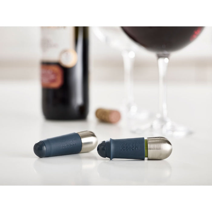 WINE STOPPER 2PCS STEEL JOSEPH JOSEPH