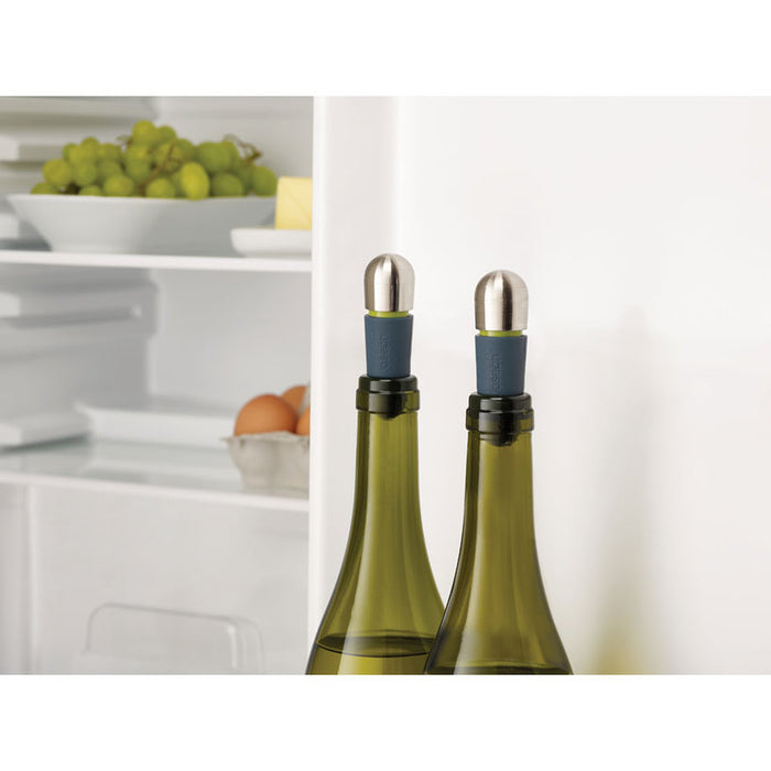 WINE STOPPER 2PCS STEEL JOSEPH JOSEPH