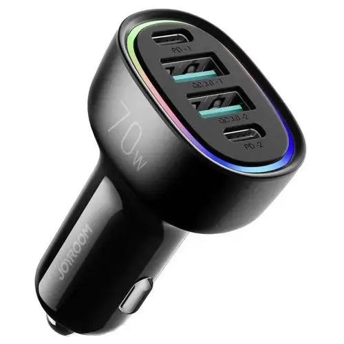 Joyroom 70W car charger with 4 ports: 2 x USB C 2 x USB black (JR-CL29) - Car charger<<<Основна<<<DunaXML&&&Car