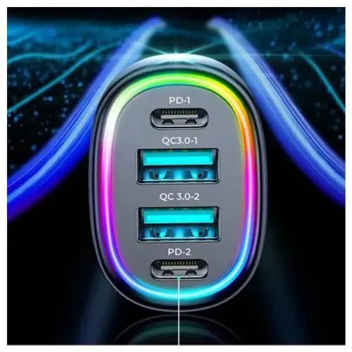 Joyroom 70W car charger with 4 ports: 2 x USB C 2 x USB black (JR-CL29) - Car charger<<<Основна<<<DunaXML&&&Car
