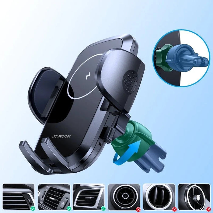 Joyroom car air vent holder Qi wireless charger 15W black (JR-ZS241) - Cell phone holders<<<HurtelXML