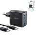 Joyroom GaN charger 67W 4 ports (2x USB 2x USB C) black (TCG02) + USB C - USB C cable 100W 1.2m - Travel