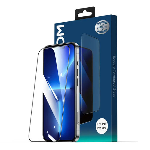 Joyroom JR-MLG0285 2.5D Anti-Blue Light + Dustproof Tempered Glass with Black Frame for iPhone 16 Pro - Cell phone