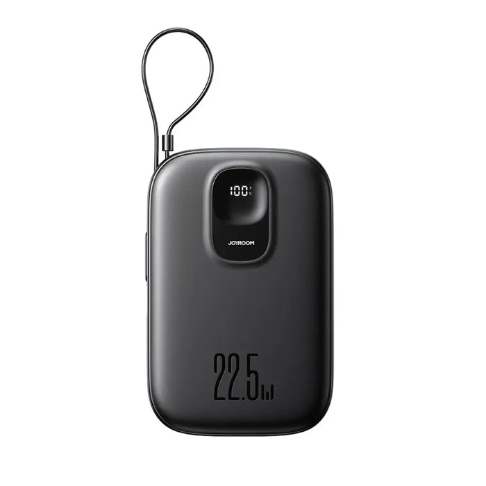 Joyroom JR-PBF18 22.5W 10000mAh Powerbank with Built-in Lightning Cable + USB-C Cable 0.25 cm - Black