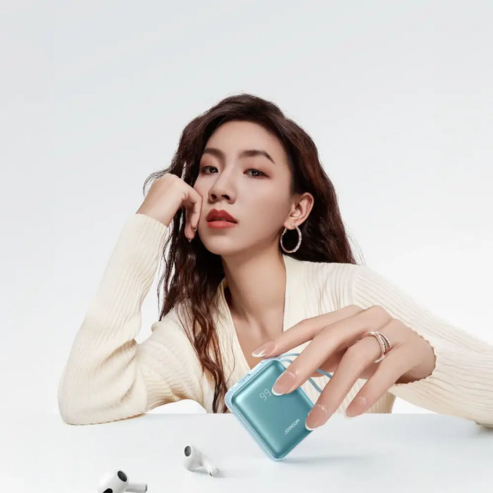 Joyroom JR-PBF27 22.5W 10000mAh Powerbank with Two Built-in Cables - Blue - Powerbanks<<<HurtelXML