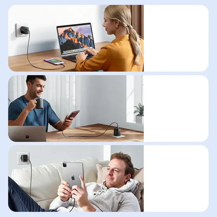 Joyroom JR-TCF09 fast charger 2x USB-C 40W - black - Cell phone USB charger<<<HurtelXML