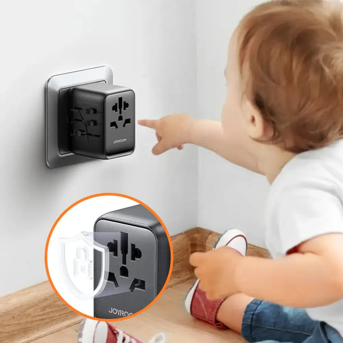 Joyroom JR-TCW01 Travel Adapter Universal 17W EU / US / UK / JP / AU / CN - Black - Cell phone USB charger<<<HurtelXML