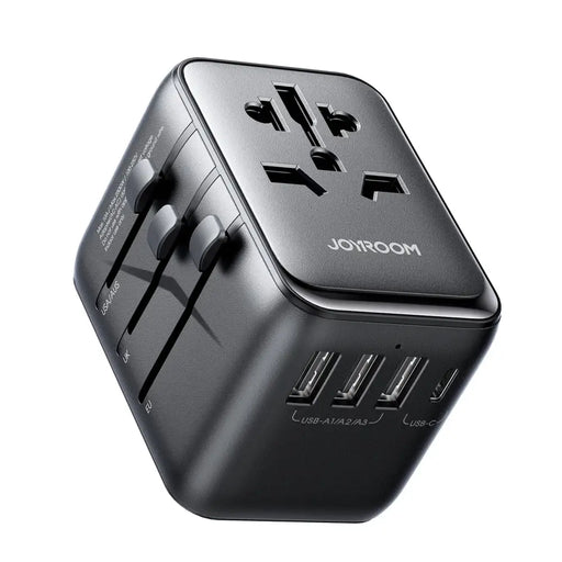 Joyroom JR-TCW01 Travel Adapter Universal 17W EU / US / UK / JP / AU / CN - Black - Cell phone USB charger<<<HurtelXML
