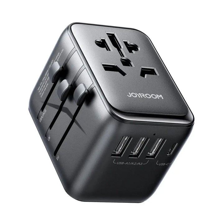 Joyroom JR-TCW01 Travel Adapter Universal 17W EU / US / UK / JP / AU / CN - Black - Cell phone USB charger<<<HurtelXML