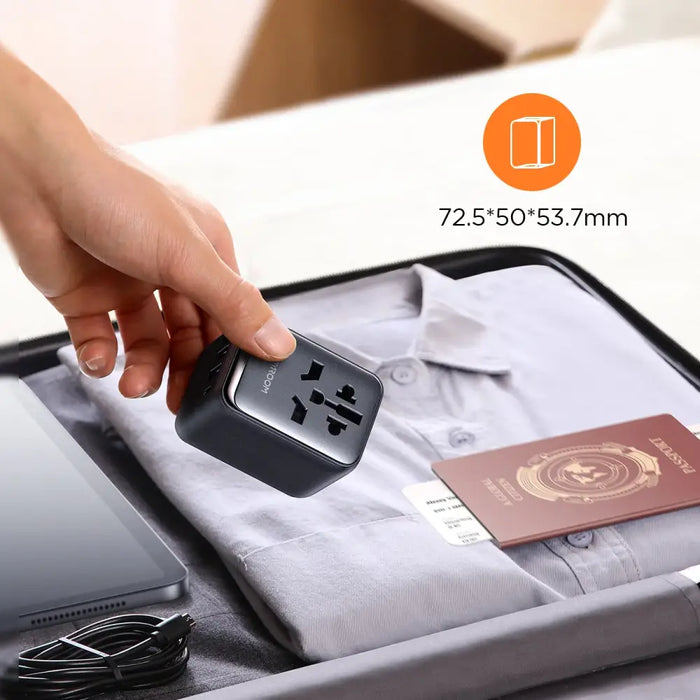 Joyroom JR-TCW01 Travel Adapter Universal 17W EU / US / UK / JP / AU / CN - Black - Cell phone USB charger<<<HurtelXML