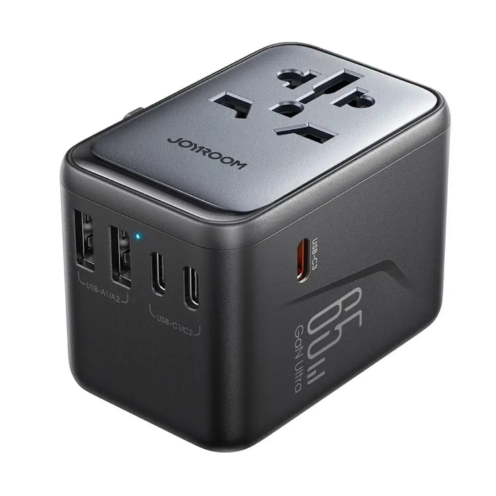 Joyroom JR-TCW02 65W Travel Adapter Universal EU / US / JP / AU / UK / CN - Black - Cell phone USB charger<<<HurtelXML
