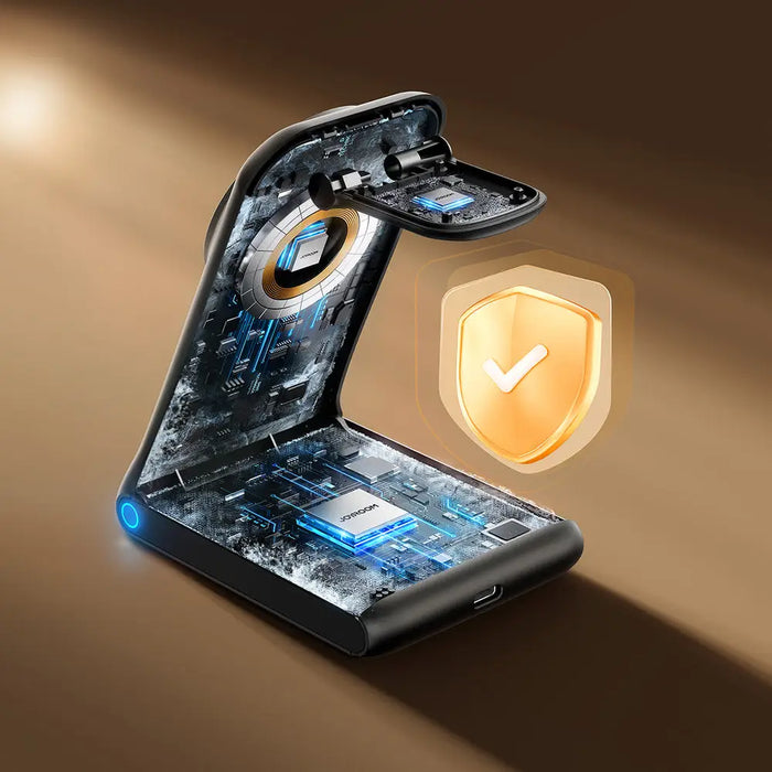 Joyroom JR-W15 Wireless Charger 3 in 1 Charging Station with MagSafe - Black - Cell phone USB charger<<<HurtelXML