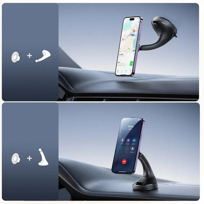 Joyroom JR-ZS406 magnetic car holder for windshield/cockpit - black - Cell phone holders<<<HurtelXML