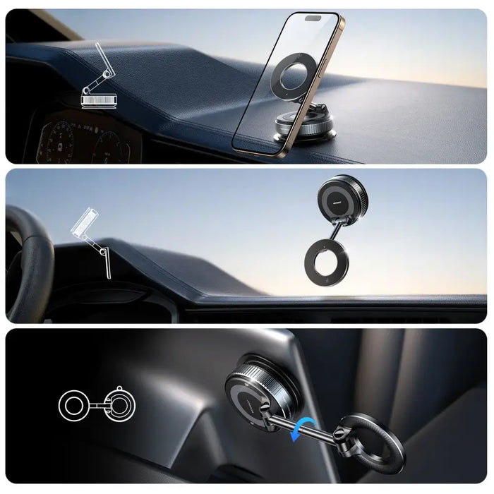 Joyroom JR-ZS501 Magnetic Car Holder Compatible with MagSafe for Dashboard - Dark Gray - Uchwyty samochodowe z