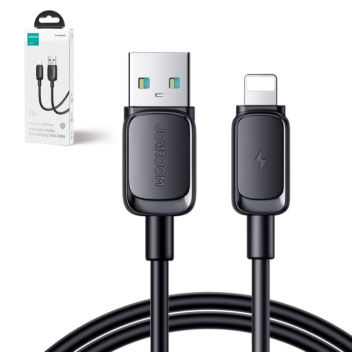 Joyroom Multi-Color Series A14 Lightning / USB-A 2.4A Cable 2 m - Black - Cell phone cables<<<HurtelXML&&&Type-C